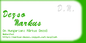 dezso markus business card