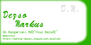 dezso markus business card